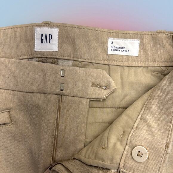 GAP Women’s 2 SIGNATURE SKINNY ANKLE Dressy Linen Blend Pant - Picture 4 of 4